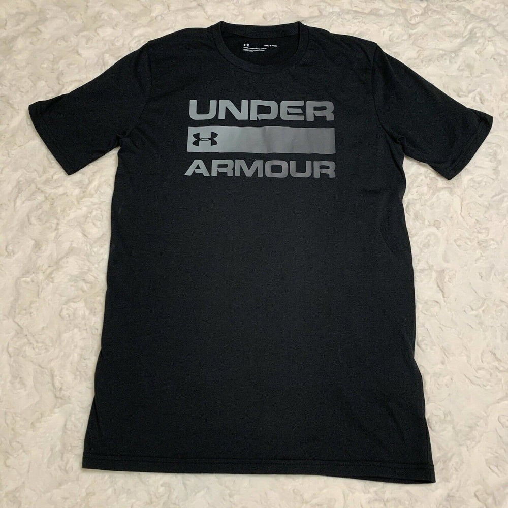 Under Armour Unisex Youth Short Sleeve Athletic Black Logo T-Shirt Size Small/CH